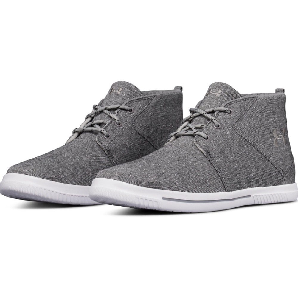 Under Armour Mens Street Encounter Mid Gray Canvas Chukka shoes Sneakers sz 13